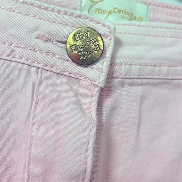 My Denim Devil, size 7, pink denim bleach washed shorts, EUC. - Picture 3 of 5